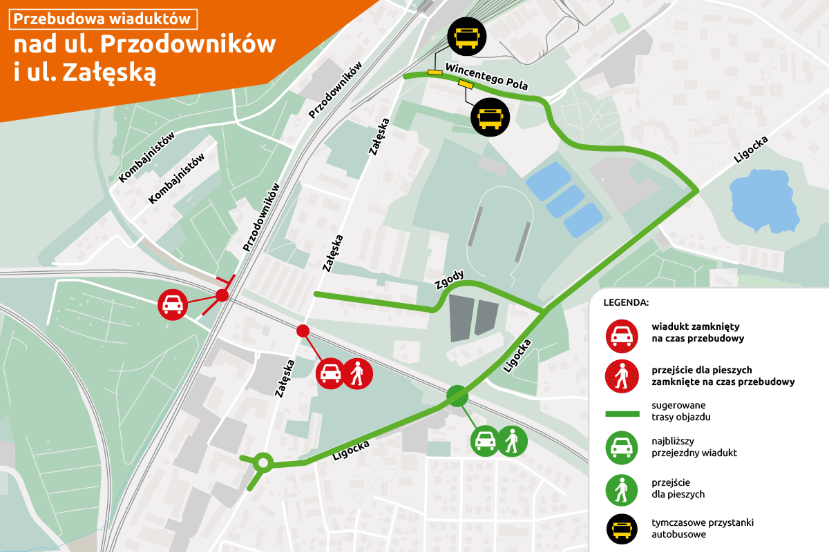 Zmiana organizacji ruchu drogowego w obrębie ul. Załęskiej i Przodowników