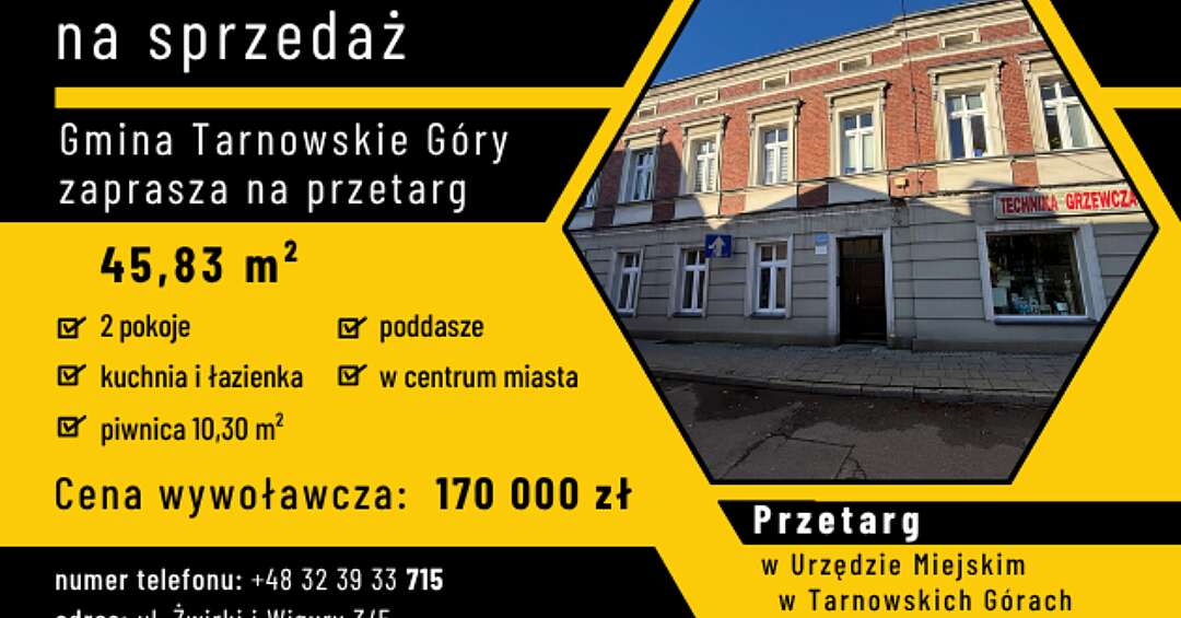 Mieszkanie w centrum Tarnowskich Gór za 170 tys. zł - gmina ogłosiła przetarg na lokal przy Żwirki i Wigury