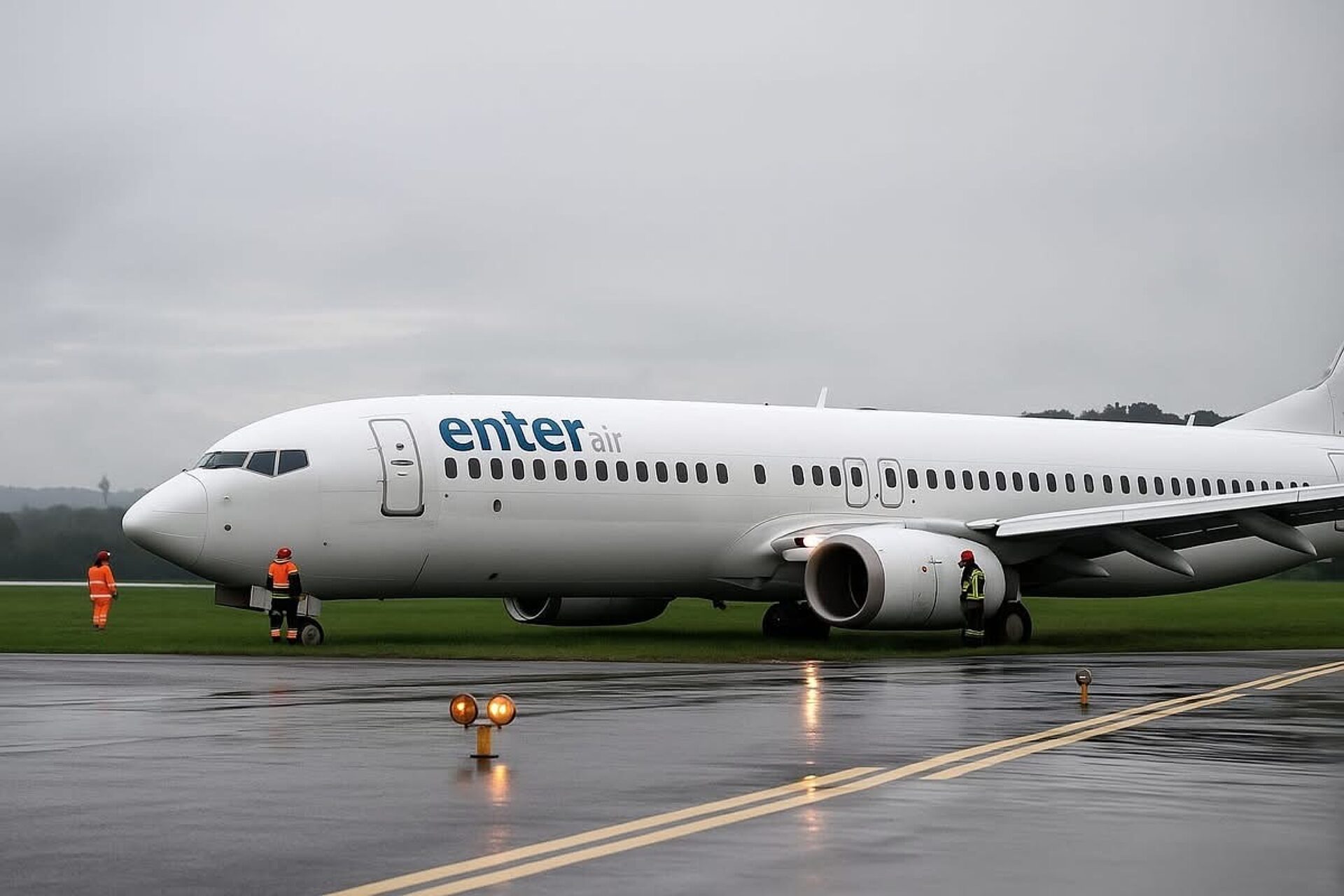 Balice samolot w pasie zieleni Balice samolot w pasie zieleni