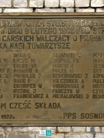 Sosnowiec-Konstantynów. Uroczystość ponownego odsłonięcia tablicy pamiątkowej na cześć poległych w masakrze z 9 lutego 1905 roku pod Hutą "Katarzyna". 9 lutego 2025 roku. Sosnowiec-Konstantynów. Uroczystość ponownego odsłonięcia tablicy pamiątkowej na cześć poległych w masakrze z 9 lutego 1905 roku pod Hutą "Katarzyna". 9 lutego 2025 roku.