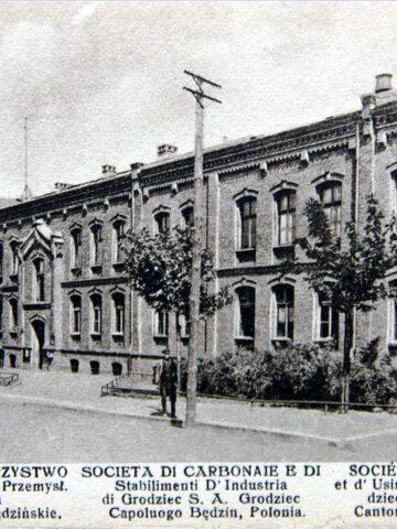 „Grodzieckie Towarzystwo Kopalń Węgla i Zakładów Przemysłowych” Spółka Akcyjna w Grodźcu. Biuro Główne. Po roku 1906. „Grodzieckie Towarzystwo Kopalń Węgla i Zakładów Przemysłowych” Spółka Akcyjna w Grodźcu. Biuro Główne. Po roku 1906.