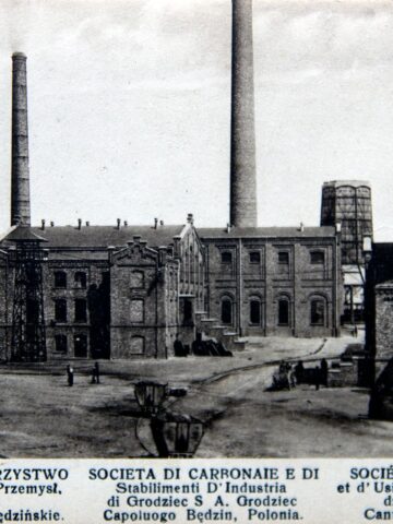 „Grodzieckie Towarzystwo Kopalń Węgla i Zakładów Przemysłowych” Spółka Akcyjna w Grodźcu. Plac kopalni. Po roku 1906. „Grodzieckie Towarzystwo Kopalń Węgla i Zakładów Przemysłowych” Spółka Akcyjna w Grodźcu. Plac kopalni. Po roku 1906.