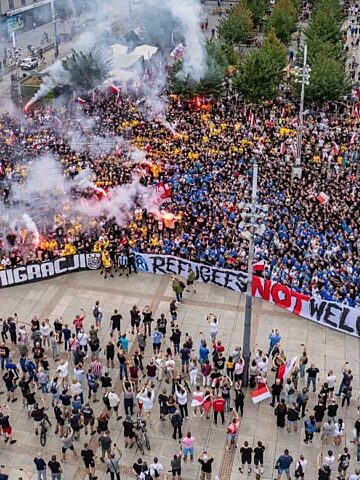Katowice. Manifestacja pod hasłem: „Stop imigracji”. 19 lipca 2025. Katowice. Manifestacja pod hasłem: „Stop imigracji”. 19 lipca 2025.