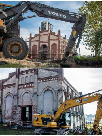 Łaźnia Gwarek przed i w trakcie remontu Łaźnia Gwarek przed i w trakcie remontu