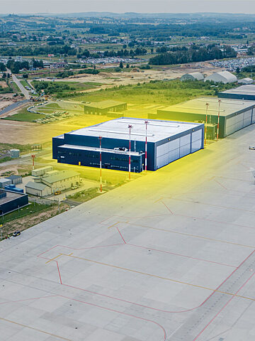 W Pyrzowicach powstanie czwarty hangar do obsługi technicznej samolotów wizualizacja W Pyrzowicach powstanie czwarty hangar do obsługi technicznej samolotów wizualizacja