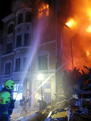 Cieszyn, wybuch i pożar w kamienicy Cieszyn, wybuch i pożar w kamienicy