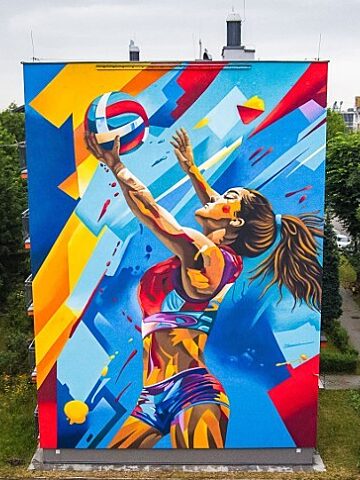 Mural siatkarka sosnowiec 2 Mural siatkarka sosnowiec 2