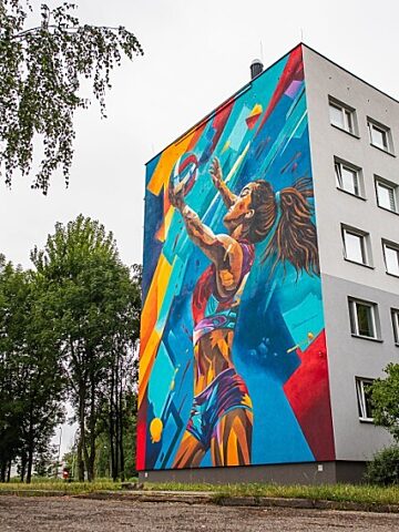Mural siatkarka sosnowiec 3 Mural siatkarka sosnowiec 3
