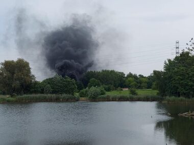 Pożar za "Syrenką" w Bytomiu Pożar w Bytomiu