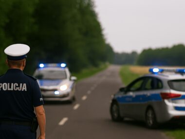 Śmiertelny wypadek na DW 931. Kierowca zginął na miejscu Wypadek drogowy ilustracja AI