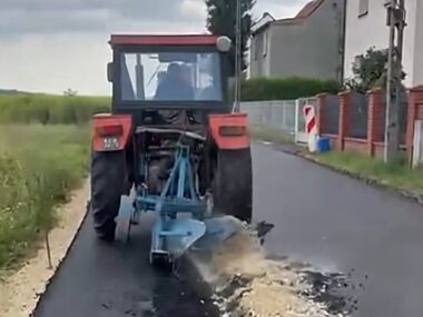 Rolnik z gliwickiej Ostropy został aresztowany Zniszczona nawierzchnia Ostropa Rybacka