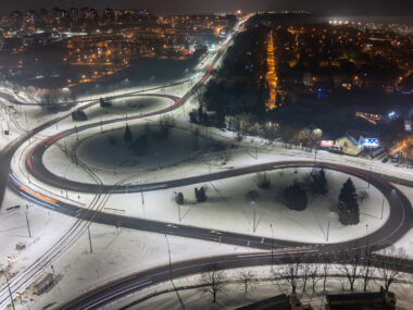 Remont „Nerki”, przez którą Będzin stracił kawał miasta Będzin. „Nerka” widziana z góry. 10 stycznia 2024.