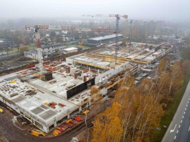 Żurawie przy Drogowej Trasie Średnicowej w Katowicach Budowa siedziby prokuratur, Katowice