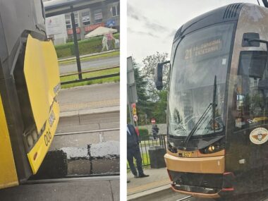 Dąbrowa Górnicza. Aleja Róż. Kolizja tramwaju i autobusu na przystanku łączonym. 15 maja 2026 Dąbrowa Górnicza. Aleja Róż. Kolizja tramwaju i autobusu na przystanku łączonym. 15 maja 2026