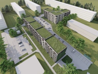 Dąbrowa Górnicza. 115 nowych mieszkań TBS na os. Kasprzaka Dąbrowa Górnicza-Gołonóg. Nowe bloki TBS na osiedlu Marcina Kasprzaka przy ulicy Tysiąclecia. Wizualizacja. Wrzesień 2025.