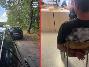 Auto skromne. Škoda, że jechał „wężykiem”, bo przez to wpadł Dabrowa Górnicza. Zatrzymanie pijanego kierowcy z Mysłowic. Bez uprawnień i z wyrokiem. 11 września 2025.