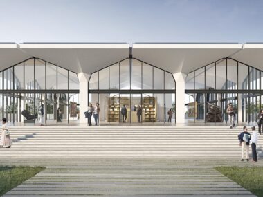Co ma wspólnego Muzeum Igora Mitoraja z woj. śląskim? Fondazione mitoraj rendering museo esterno popolato