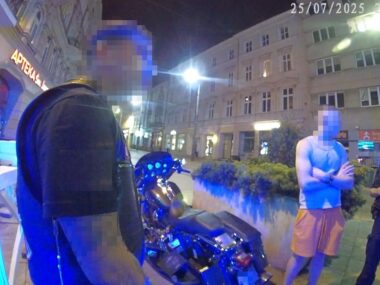 Pijany Belg jechał po chodniku motocyklem w centrum Katowic Interwencja policji św. Jana Katowice