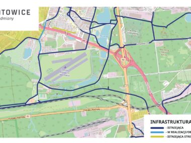 Katowice wybudują infrastrukturę rowerową na Francuskiej Mapka, infrastruktura, rower