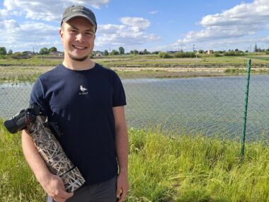 Młodego ornitologa Marka Fabera spotkacie na hałdzie Marek Faber, młody ornitolog