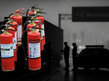 Włoch założył w Polsce innowacyjną firmę. Usłyszał zarzuty Mysłowice. Nielegalny przewóz odpadów (gaśnice). Ilustracja poglądowa