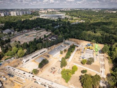 Patrzcie, jak rośnie nowa „Fala”. Budowa powoli się kończy Park Slaski Fala Kanal Regatowy Budowa
