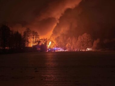 Tragiczny pożar budynku gospodarczego z mieszkaniami Pożar w Kończycach Wielkich