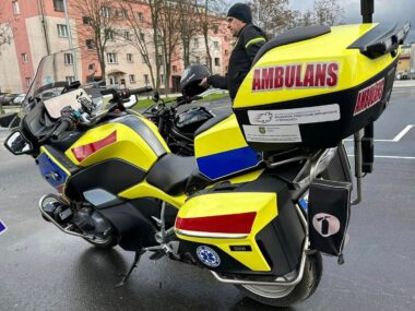 Sosnowiecki „motoambulans” powraca na drogi województwa Motocykl ratunkowy Rejonowego Pogotowia Ratunkowego w Sosnowcu. Wiosna 2024.