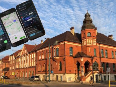 Gorol na Śląsku testuje mapy. Które najlepsze na rower? Trzy telefony z uruchomionymi aplikacjami do nawigacji (opcja „rower”): Google Maps, Apple Maps, Mapy.cz. Trasa Sosnowiec-centrum – Zabrze-Biskupice, «Fortepianarium». 9 sierpnia 2025.