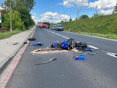 Tragiczny wypadek w woj. śląskim. Motocyklista nie żyje Wypadek Blachownia DK46