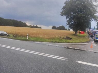 Zderzenie motocykla i samochodu osobowego w Rudzińcu Wypadek Rudziniec 12 07 2025