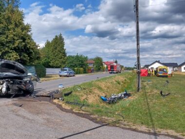 Tragiczny wypadek drogowy na Śląsku. Nie żyje motocyklista Wypadek Sadow