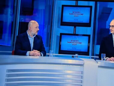 Debata Gramatyka - Wróbel: kulturalnie, ale wyraźne różnice Debata wyborcza w TVS - Sławomir Wróbel i Maciej Gramatyka