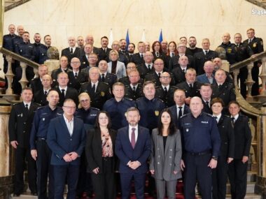 Wspólna konferencja Policji i Straży Miejskiej w Katowicach Konferencja policja prof
