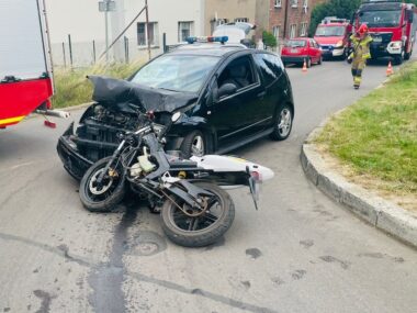 Powiat tarnogórski. Motorowerzysta trafił do szpitala Wypadek w Nakle Śląskim