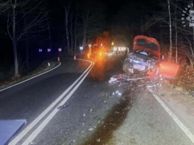 Cztery osoby ranne na DW912 pomiędzy Żyglinem a Świerklańcem Wypadek 1