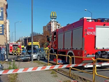 Chorzów. Wypadek na ulicy Katowickiej Wypadek chorzow katowicka