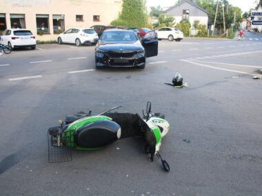 Znów wypadek z motorowerzystą. I znowu w gminie Świerklaniec Wypadek z motorowerzystą w Świerklańcu