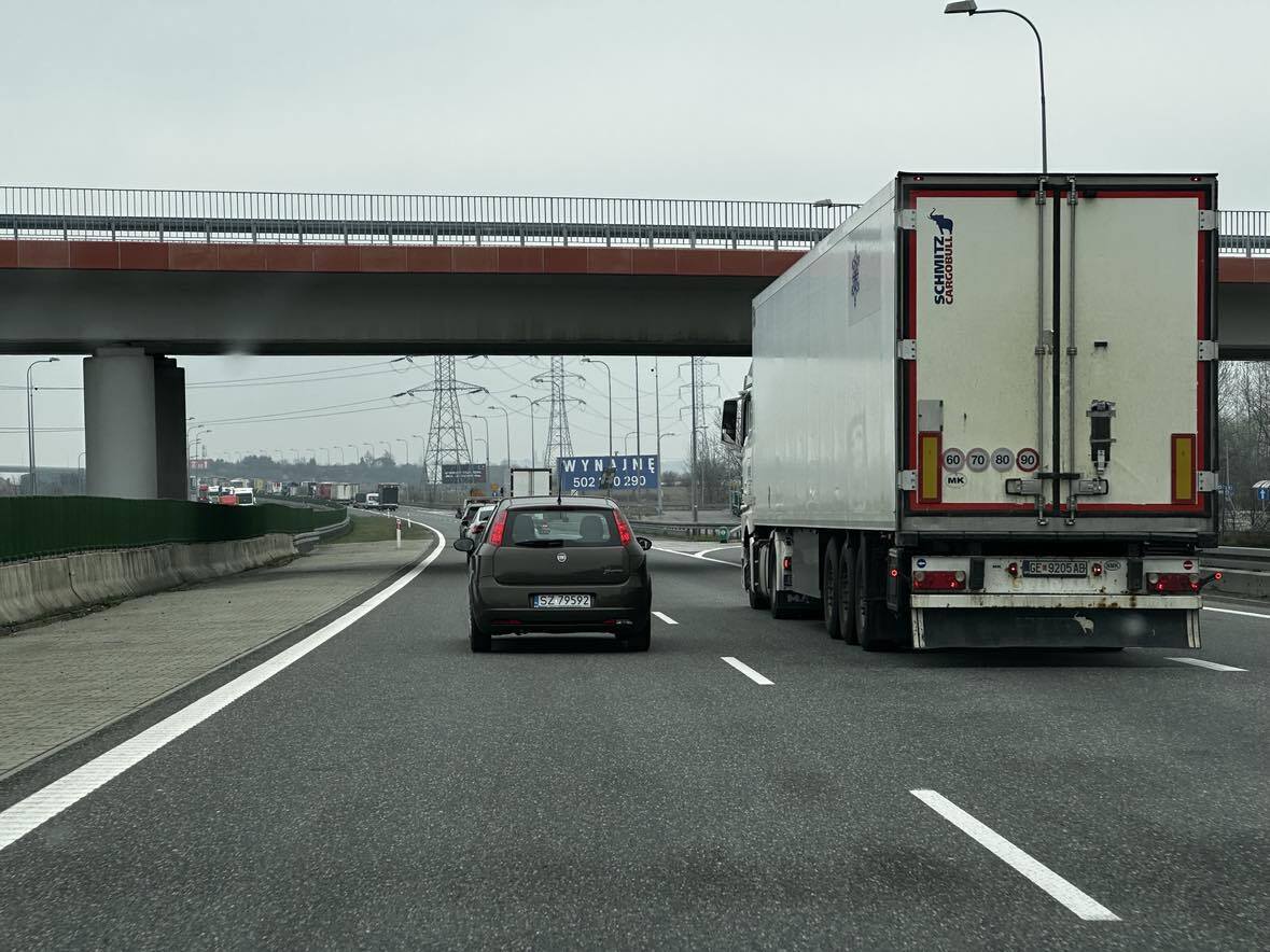 A1 wypadek korki 3
