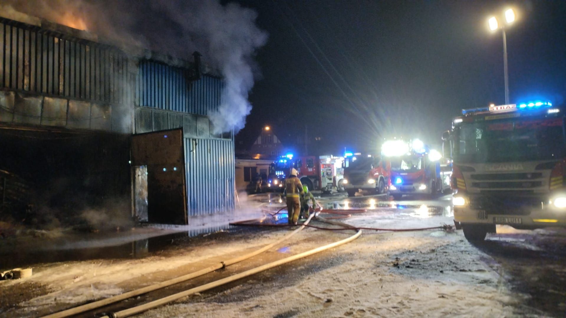 Akcja gaśnicza, hala w Rybniku