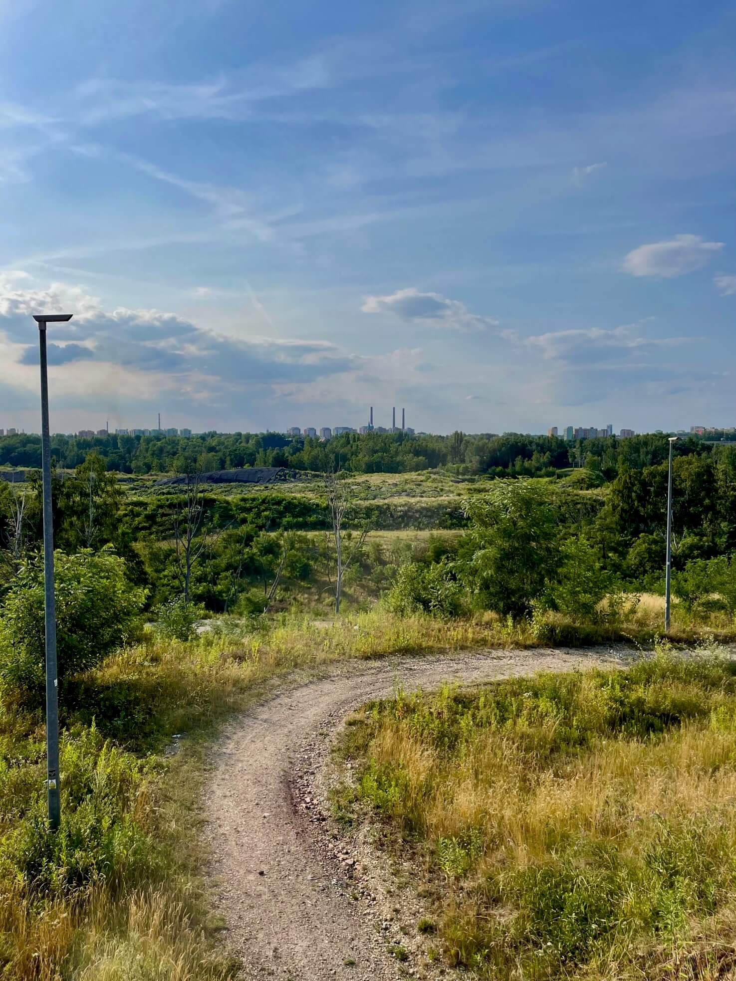Widok na fragment Doliny Bytomki. W tle Szombierki