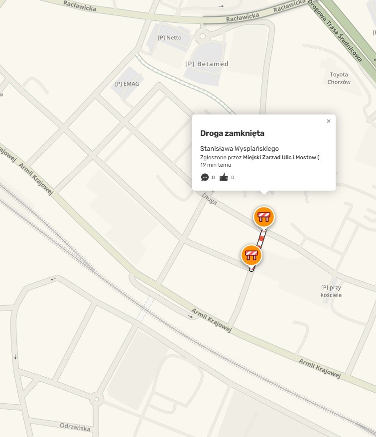 Chorzow zamknieta ul wyspianskiego