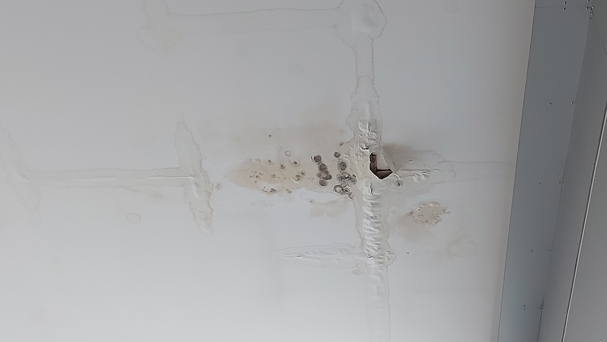 Przeciekający dach dworca PKP w Bytomiu