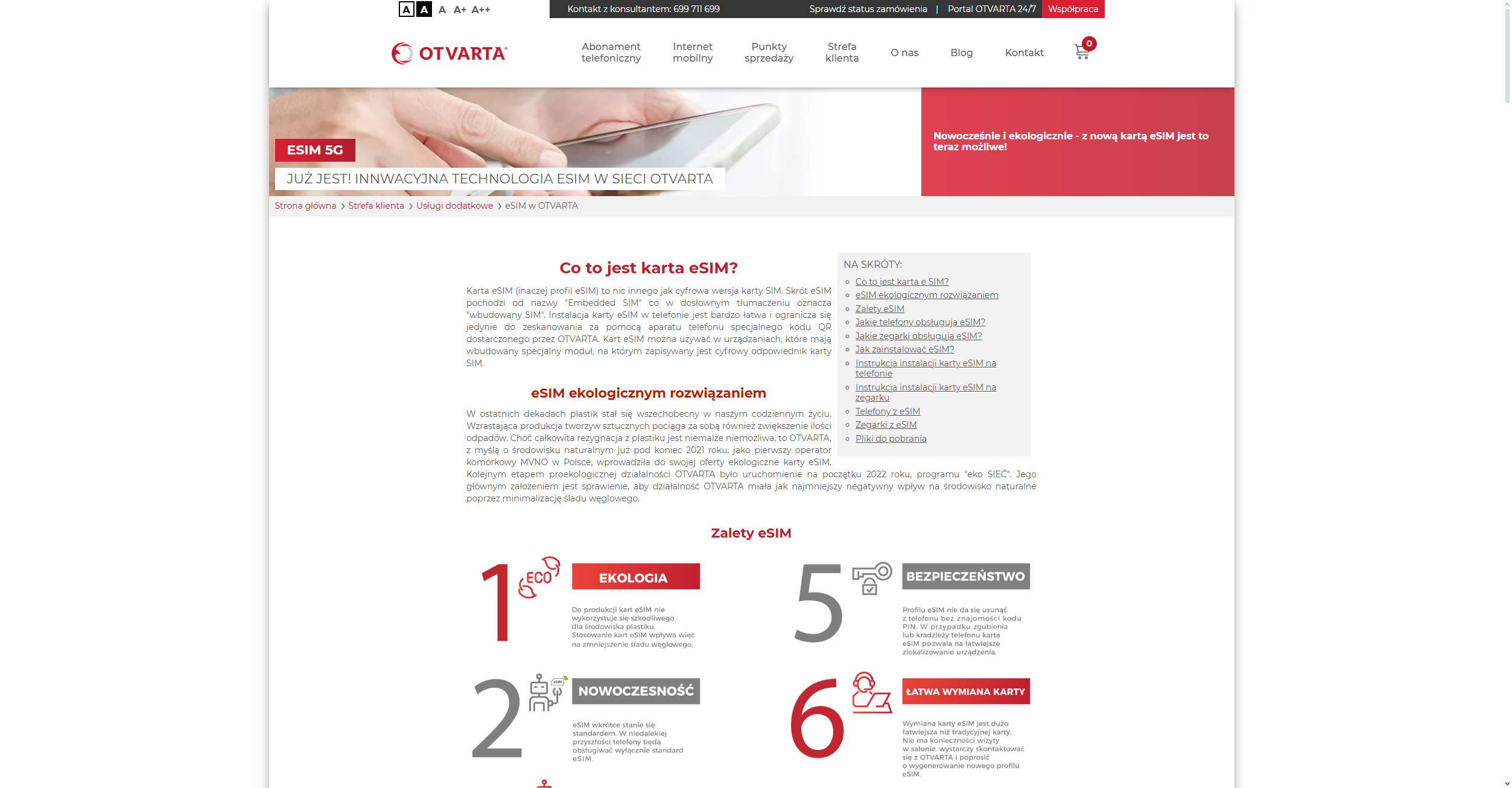 eSIM w sieci komórkowej OTVARTA