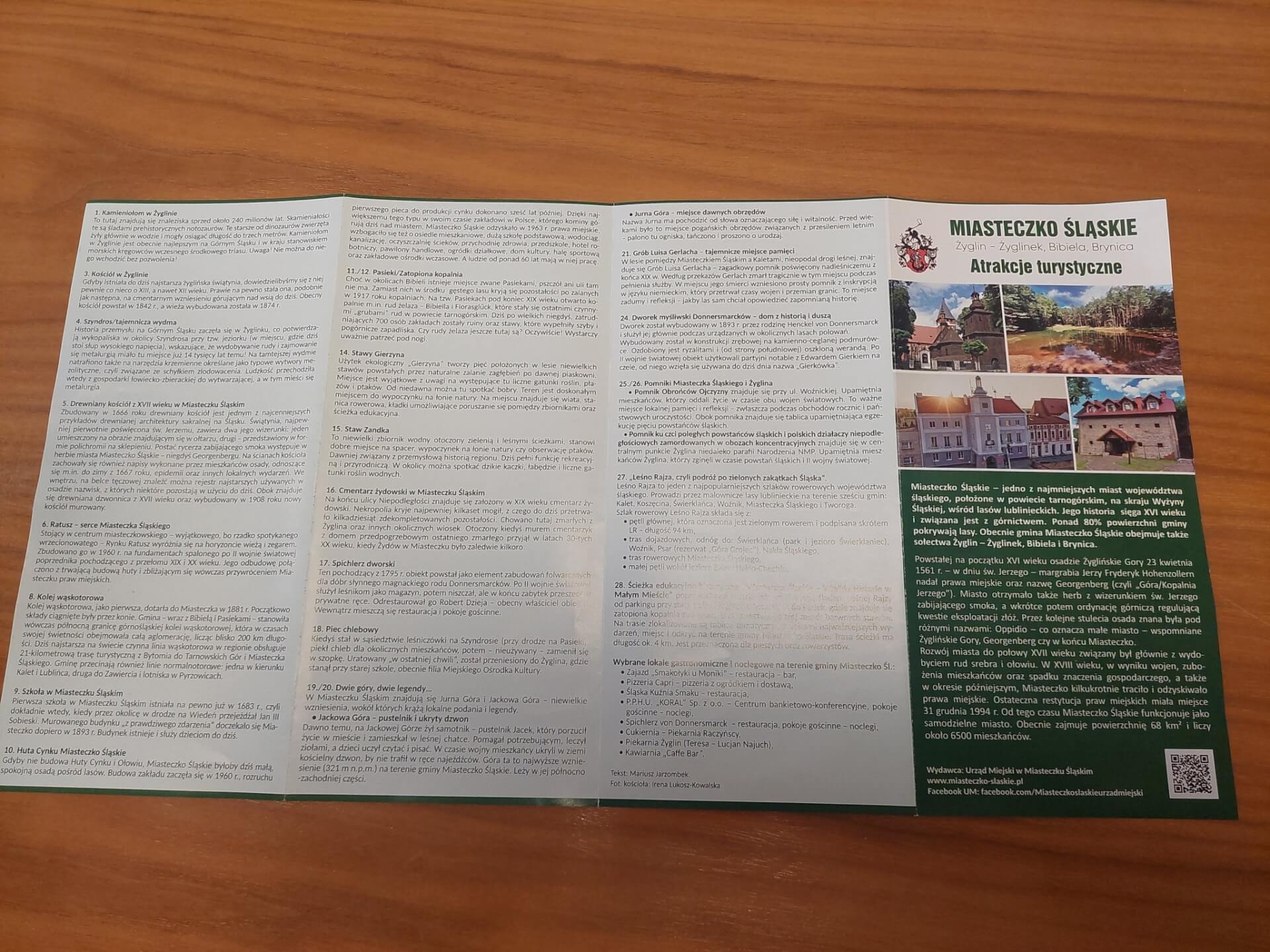 Folder z atrakcjami Miasteczka Śląskiego
