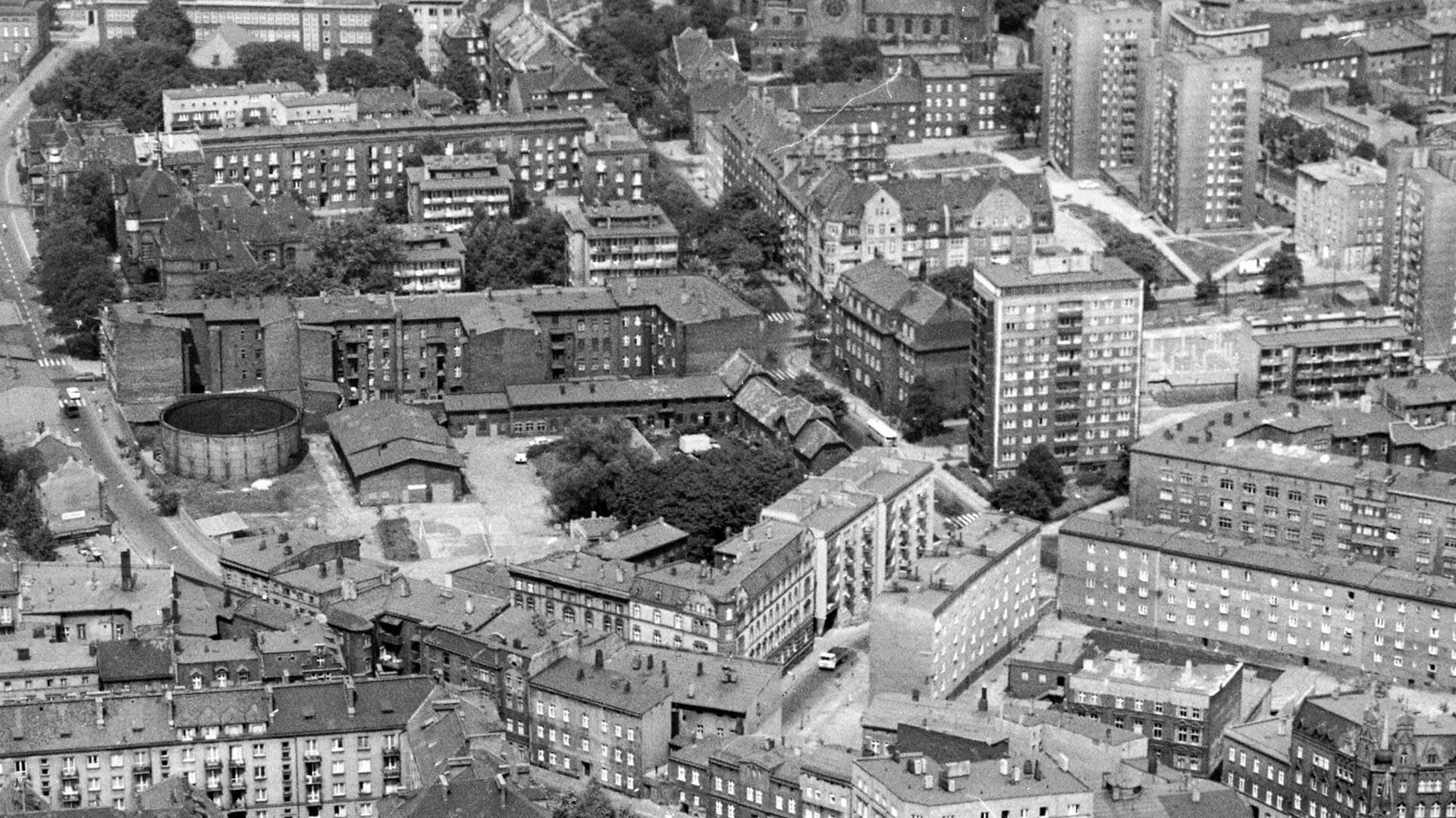 Teren dawnej gazowni w Bytomiu w 1975 r.