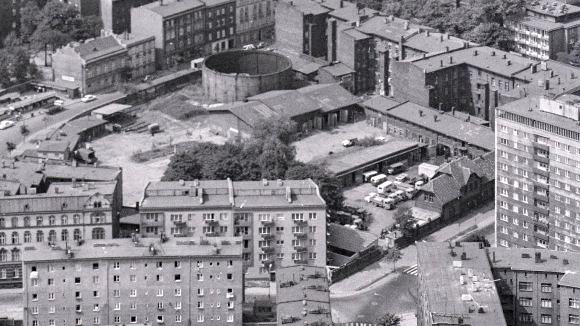Teren dawnej gazowni w Bytomiu w 1975 r.