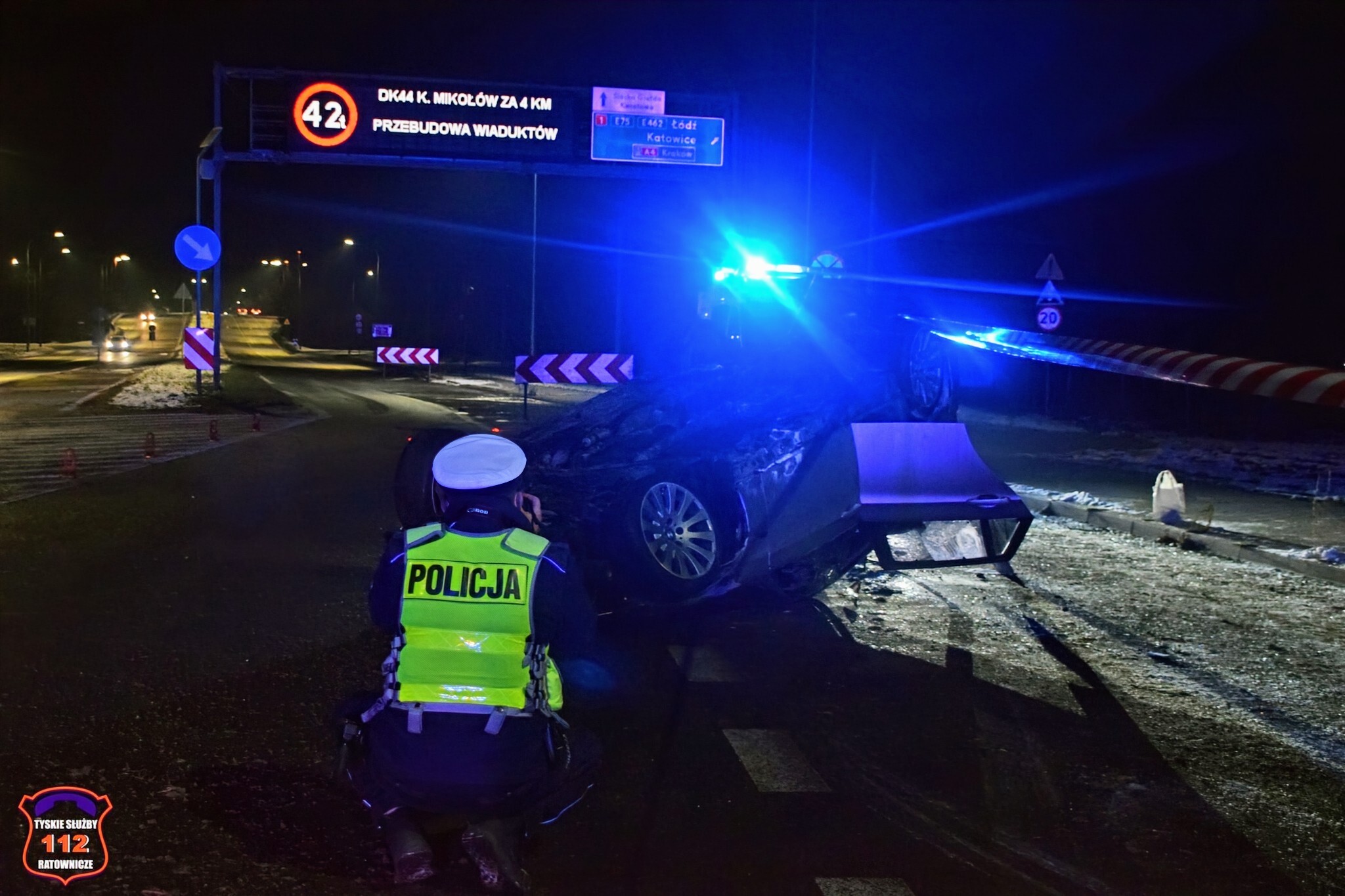 Wypadek w Tychach 23 listopada 2024 - sprawca kompletnie pijany