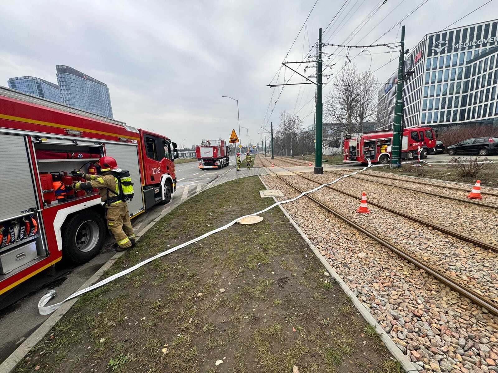 Pożar stacji transformatorowej przy ul. Grundmanna