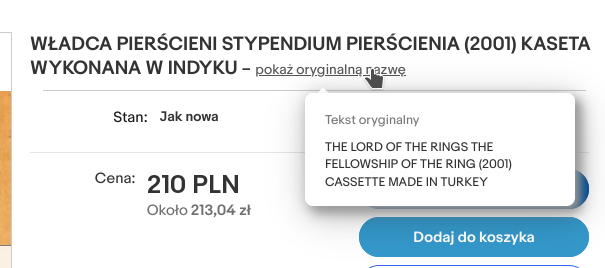 Możliwości automatycznego tłumacza na portalu eBay